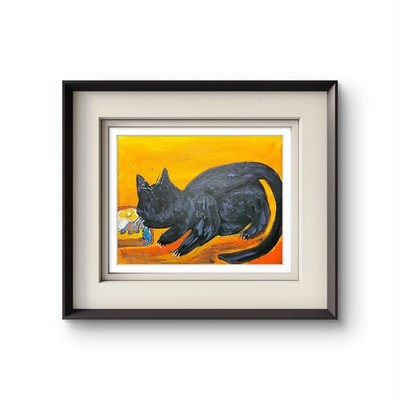 Cat And Mouse Vibrant Abstract Expressionism Canvas Painting