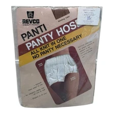 Vintage Revco Panti Pantyhose All Knit In One Medium Tall Suntan White Panty