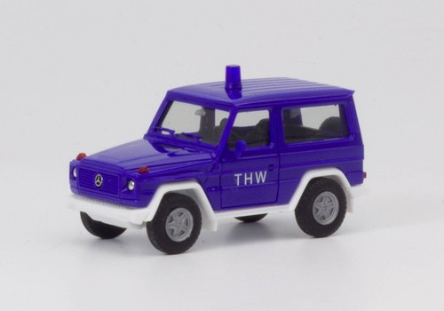 Herpa 094825 Mercedes Benz Classe G modello auto blu THW per diorama H0 1:87 | Condition: Nuovo