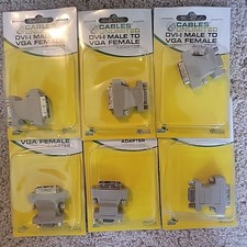 Lot of 6 DVI-I Male Analog (24+5) to VGA Female (15-pin) Connector Adapter