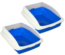 Van Ness Large Framed Cat Pan (Cat Litter Box with Rim) (2 Count)