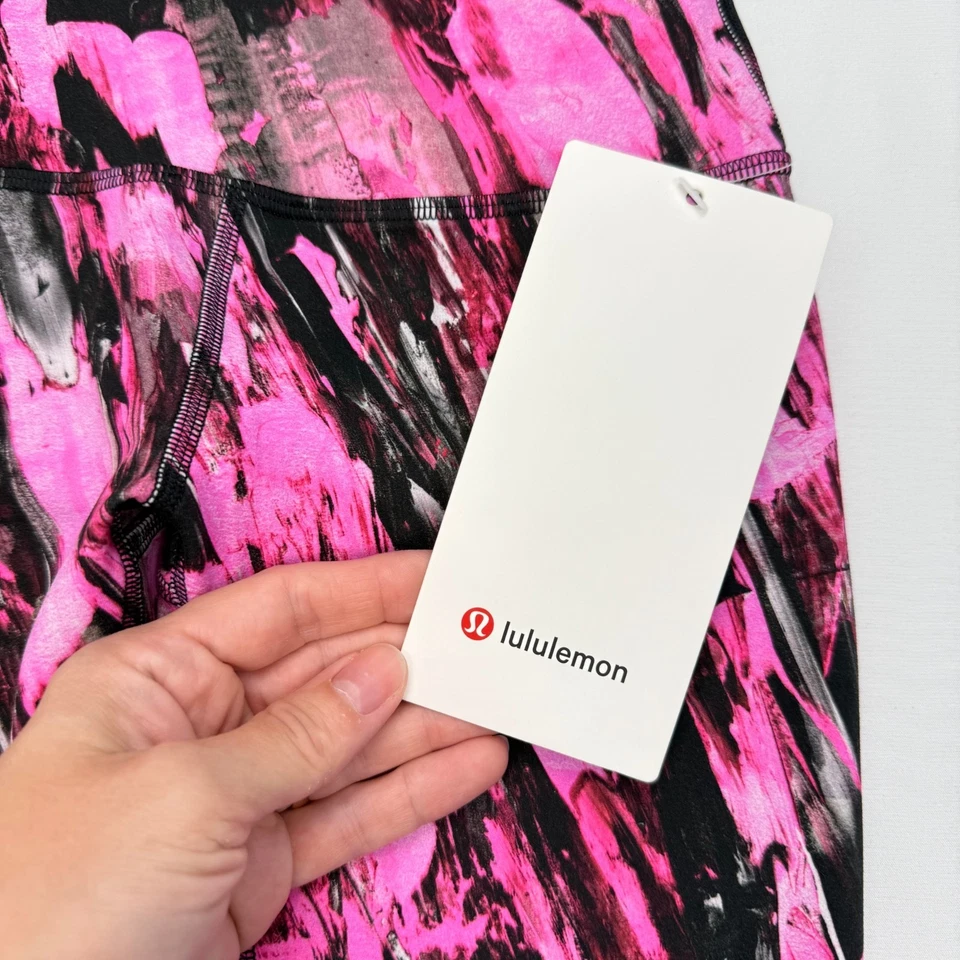 "Nuevo Leggings LULULEMON Talla 2 Wunder Train HR Apretados 25"" Rosa Estampado Abstracto" Foto 2 de 4