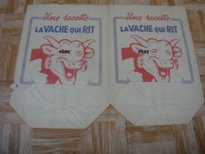 deux publicités anciennes vache qui rit (sac en papier d'épicerie)