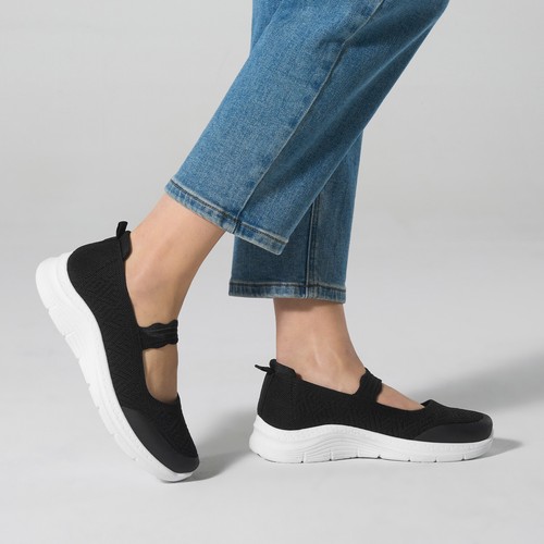 SMILIN Women's Platform Mary Jane Flats w/Elastic Band Lightweight Walking Shoes - Picture 15 of 40