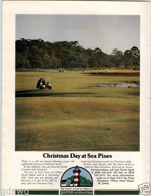 1977 PAPER AD Beautiful Hilton Head Island Sea Pines Plantation Harbor Town Golf