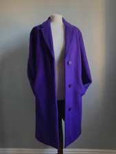 Hobbs Mohair Wool Coat 12 Us8 Blogger Relaxed-fit Oversize Purple Long Trench