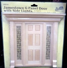 Dollhouse Exterior Door with Side Lights Jamestown Houseworks 1:12 Scale