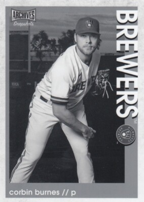 CORBIN BURNES TOPPS ARCHIVES SNAPSHOTS BLACK & WHITE MILWAUKEE BREWERS #46 2022