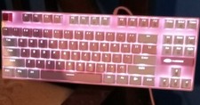 Pink keyboard with red switches