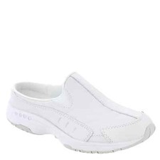 Easy Spirit Women's Tourguide Casual Flat Slip on Mules, White Size 6M