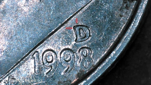 SN612 1998 D Roosevelt Dime Very Nice RPM D/D Error