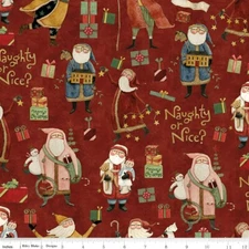 Naughty or Nice C16260 Red by Teresa Kogut for Riley Blake Design - by half-yard