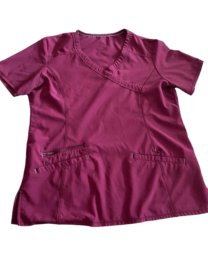 Set of 2 Scrub Tops Scrub HQ Peaches Uniforms Workwear Career Healthcare Work Me - Image 4 of 4