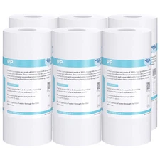 5 Micron 10"x4.5" Big Blue Sediment Water Filter Whole House - 6 Pack Cartridges