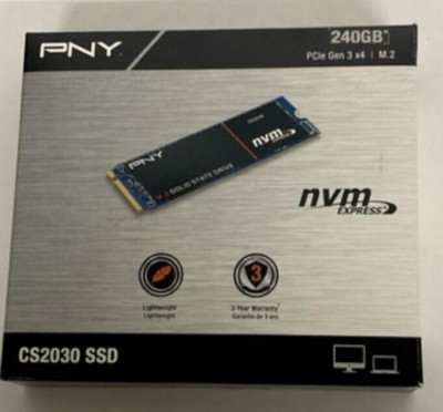 NEW PNY 240GB Internal PCI Express 3.0 x4 (NVMe) Solid State Drive BLACK
