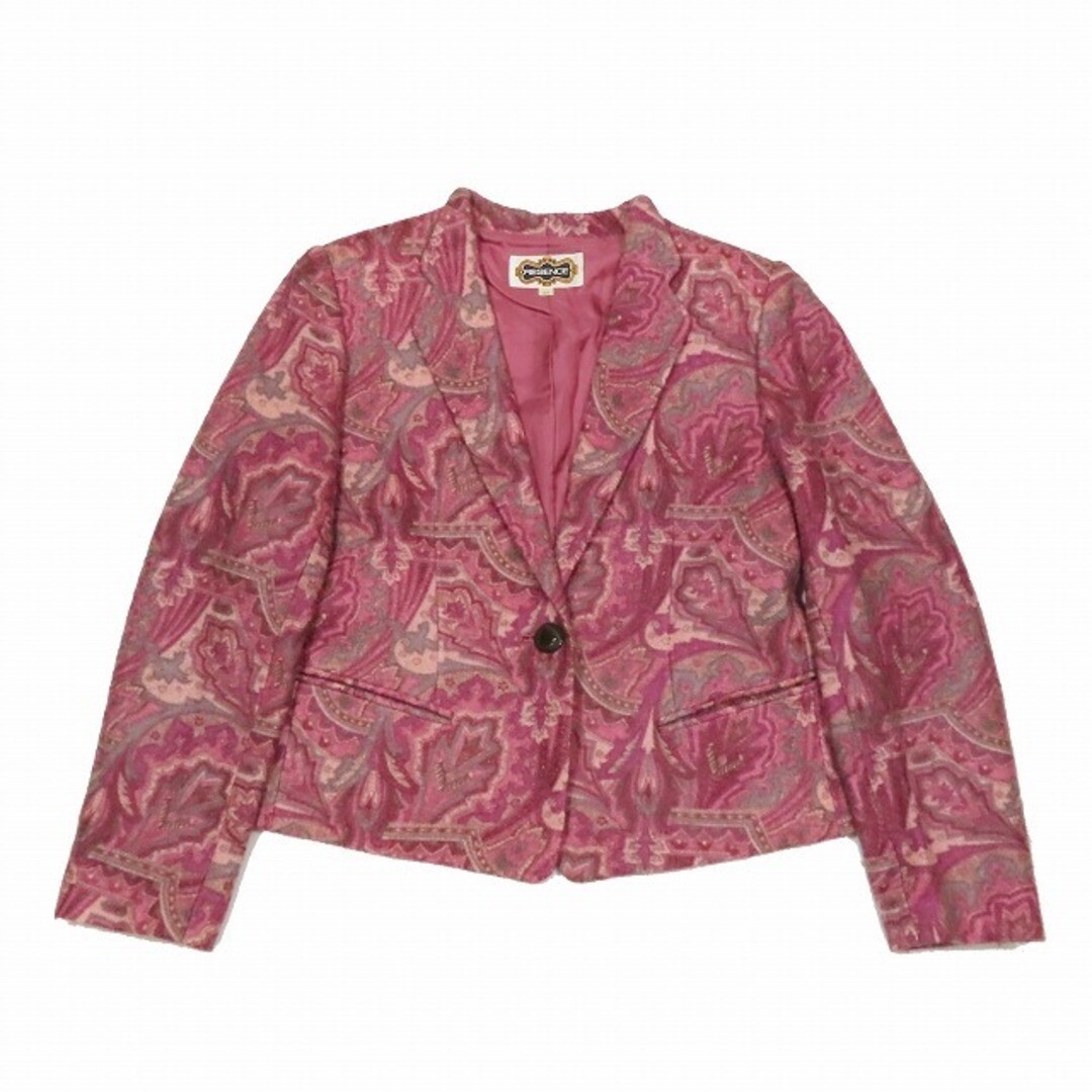 Regence Paisley Tailored Jacket Blazer Short Wool 40 Purple 5YBA10 