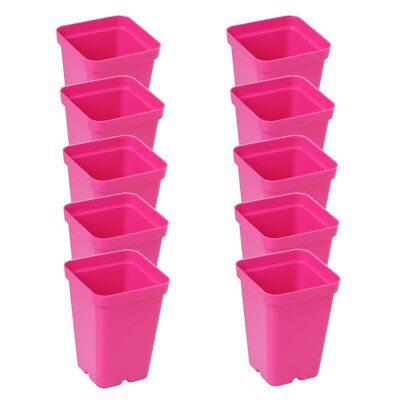 SUNPACK 2.5'' Square Seedling Pot for Indoor Gardening, Magenta (Pack of 10)