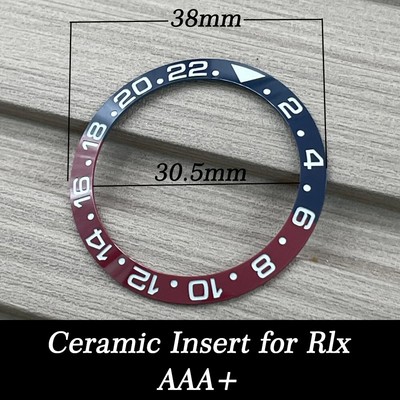 Slope 24 Hours 38mm*30.5mm Ceramic Blue Red Watch Bezel Ring Insert for GMT AAA+