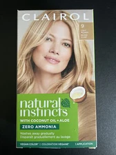 Clairol Natural Instincts Demi-Permanent Hair Dye #9 Light Blonde Hair Color New