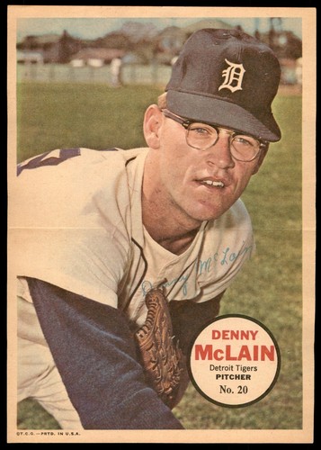 Denny McLain #20 1967 Topps Pin Ups card