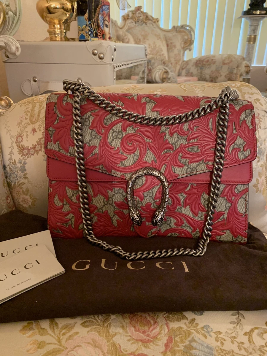 GUCCI GG Supreme Monogram Arabesque Medium Dionysus Shoulder Bag