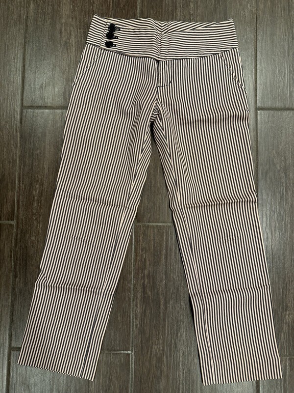 Marc by Marc Jacobs Black Pink Candy Striped Crop Ankle Length Pants Size 2