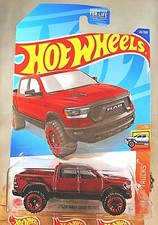 2022 Hot Wheels 23 HW Hot Trucks 1/10 2020 RAM 1500 REBEL Red w/Red Beadloc Rim