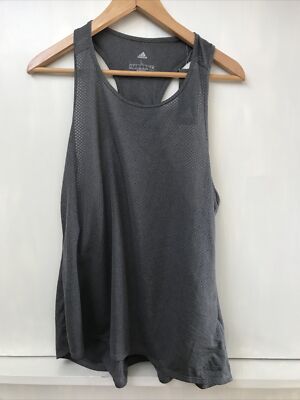 Womens Adidas Response Gray Relaxed Fit Climalite Running Tank Top Size L NWT
