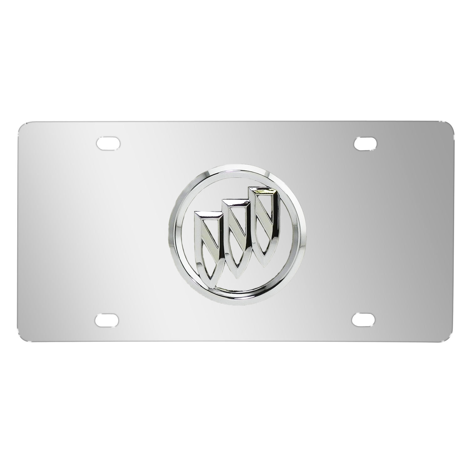 Buick 3D Logo Mirror Chrome Stainless Steel License Plate