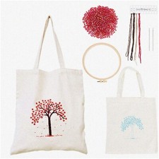 TreeTote DIY Embroidery Kit: Personalized Canvas Bag Cross Stitch  Needlepoint
