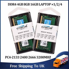 Image of Crucial 8GB 16GB DDR4 RAM 2400 2666 3200 MHz SO-DIMM 1.2V 260Pin For Laptop Lot
