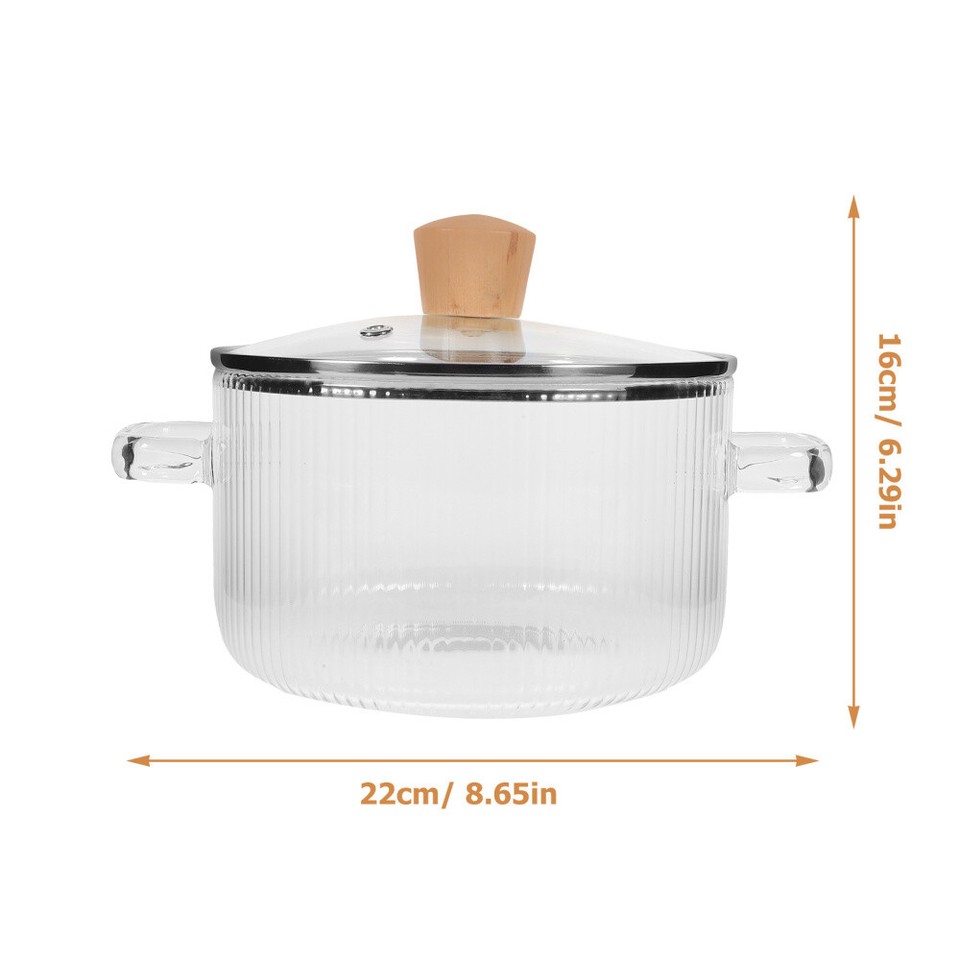 Cooking Pot with Lid Doubleeared Glass Household Stew Suitable for