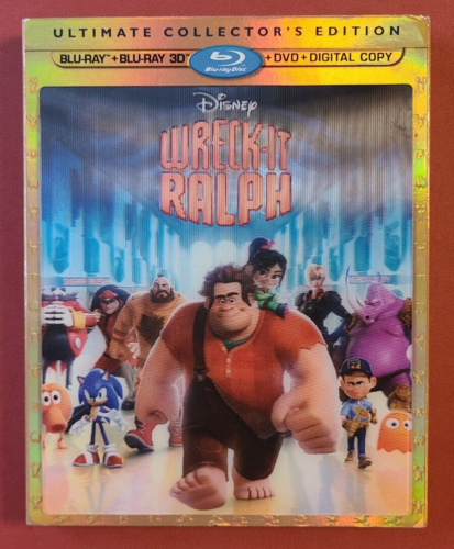 Disney Wreck-It Ralph 3D (Blu-ray 3D/2D, Digital) + Lenticular Slipcover NO DVD - Picture 1 of 16