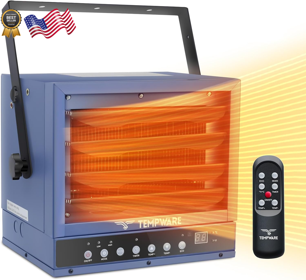 Electric Garage Heater 5000 Watt Digital Fan Forced Ceiling Mount