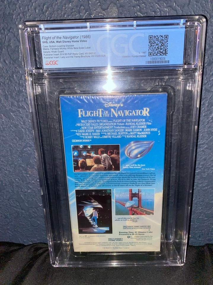 Flight of the Navigator VHS 1986 Complete in Box Disney First Release CGC 9.2 - Image 2 of 3