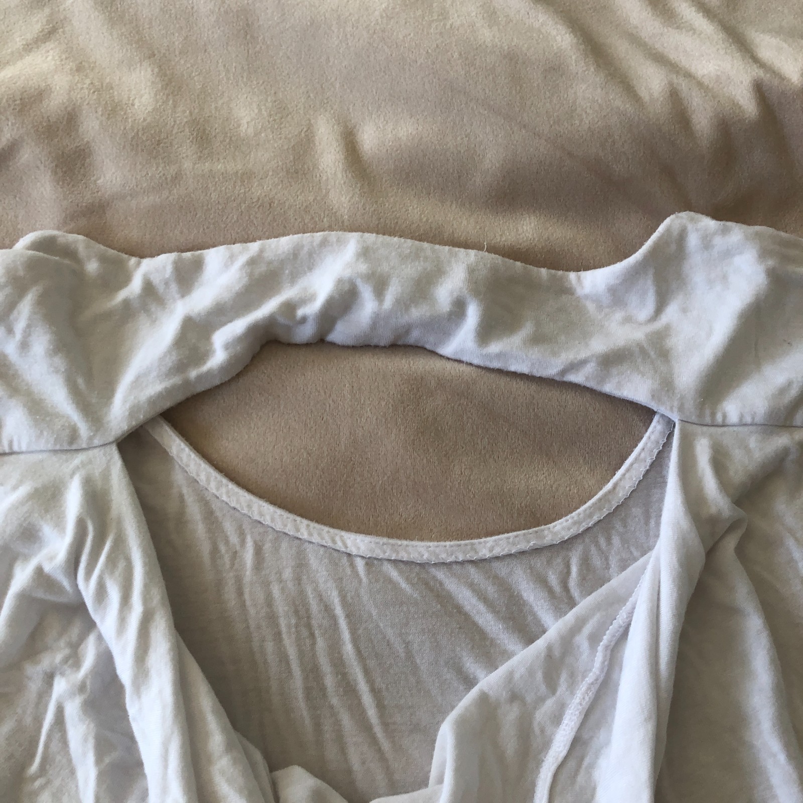 BCBGeneration White Draped Open Back Long Sleeve … - image 3