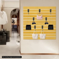 Slatwall Panels w/Aluminum Reinforcement Strips Wall Paneling for Retail Display