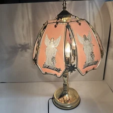 Vintage Touch Lamp OK LIGHTING Angel Glass Panels Lamp Angel Nice