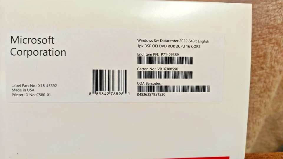 Microsoft Windows Server 2022 Datacenter - 2CPU x 16 Core License - OEM Official - Image 2 of 3