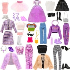 24 Pcs Doll Clothes & Accessories 8 Set Clothes Including Party Gown Chill Suits