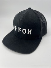 Fox Racing YOUTH Snapback Flat Peak Trucker Cap Mesh black