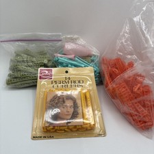 Vintage GOODY 14 Pack Small Yellow Perm Rod Curlers Snap Lock Clasp Tons More