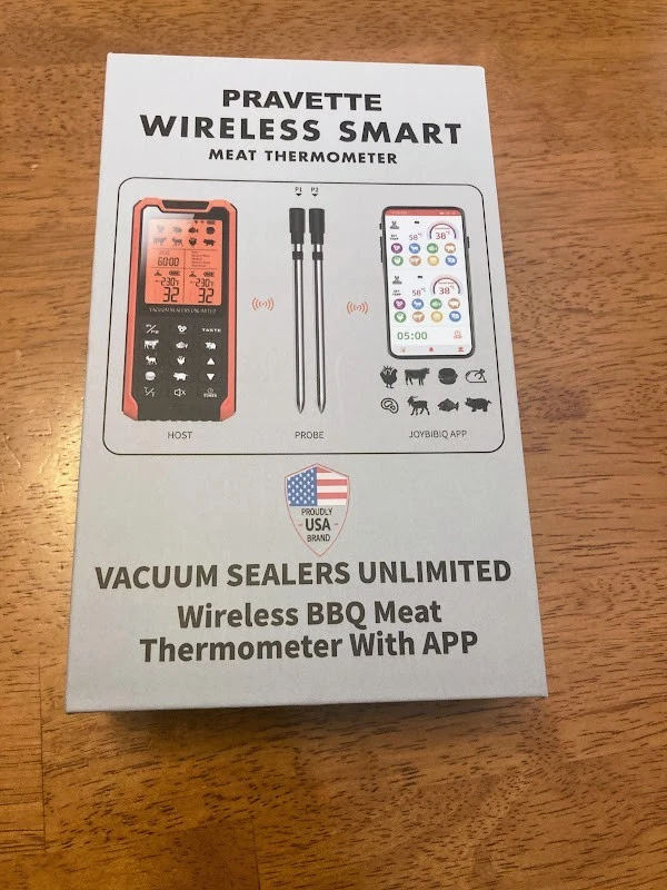 Pravette Wireless BBQ Smart Meat Thermometer With App - NEW (open box)
Opens in a new window or tab