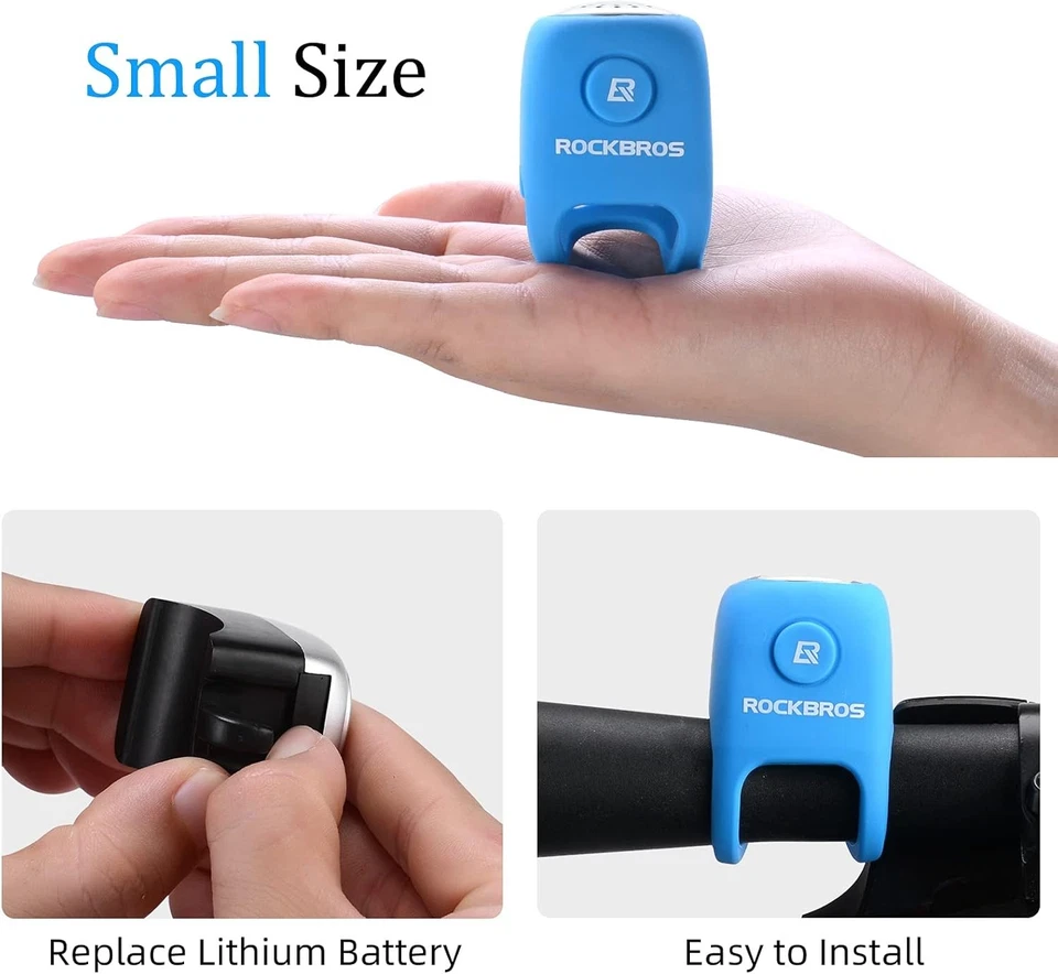 ROCKBROS Bocina Bicicleta Eléctrica 110 dB Electra Bicicleta Campana Fuerte Bocina Electrónica Foto 4 de 4