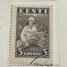 1935 Estonia  Woman Harvester 3 Kr Used - VF