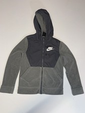 Nike Youth Small Gray Full Zip Hooded Fleece Jacket Hoodie S Kids Boys Girls