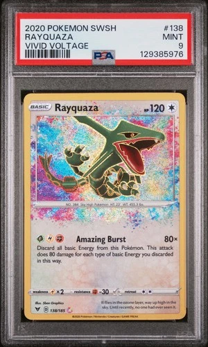 2020 POKEMON SWORD & SHIELD VIVID VOLTAGE #138 RAYQUAZA PSA 9