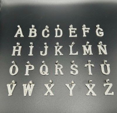 925 Sterling Silber Initiale Charm Anhänger A-Z; -LeesTJ.com-