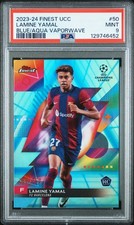 Lamine Yamal 2023 Finest Uefa Rc Blue/aqua Vapor Wave /250 Barcelona Psa 9