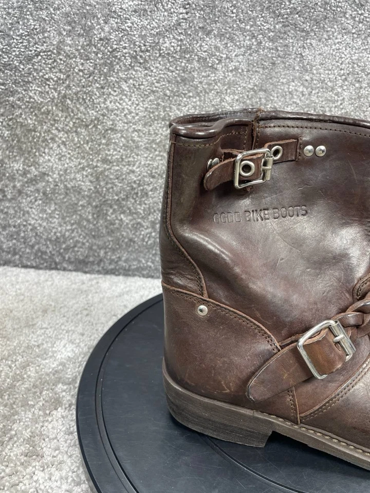 Botas Golden Goose para mujer talla 39 EU 8.5 US cuero marrón correa al tobillo motociclista Foto 3 de 4